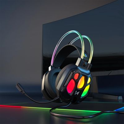 7. Wozinsky WSG-1118 Wired Gaming Headphones with Microphone and RGB Backlight - Black