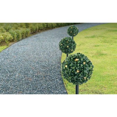 15. SET OF SOLAR LAMPS 3 BOXWOOD BALLS 27 LED