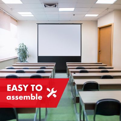 8. MACLEAN PORTABLE PROJECTION SCREEN, COMPACT, FLOOR, 16:9 MC-210