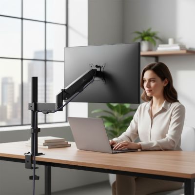 7. MACLEAN MONITOR MOUNT, GAS SPRING, 17"-32", 2-10KG, BLACK MC-135