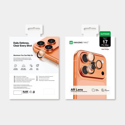 4. AmazingThing Lens Glass for iPhone 17 Pro / Pro Max - with Orange Frame