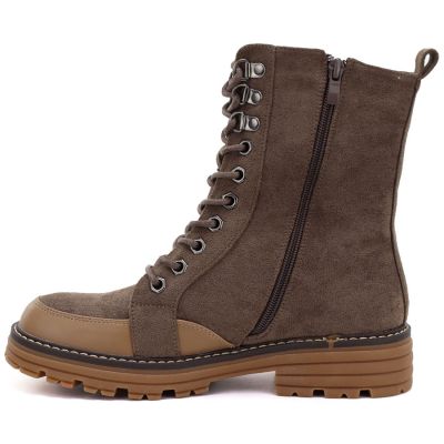 3. Women's suede worker boots brown M.Daszyński SA259-4