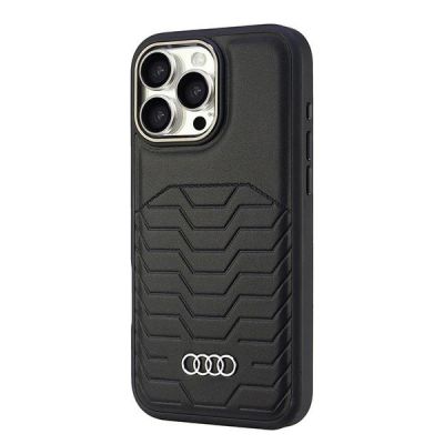3. Audi Synthetic Leather MagSafe iPhone 16 Pro Max 6.9" black/black hardcase AU-TPUPCMIP16PM-GT/D3-BK