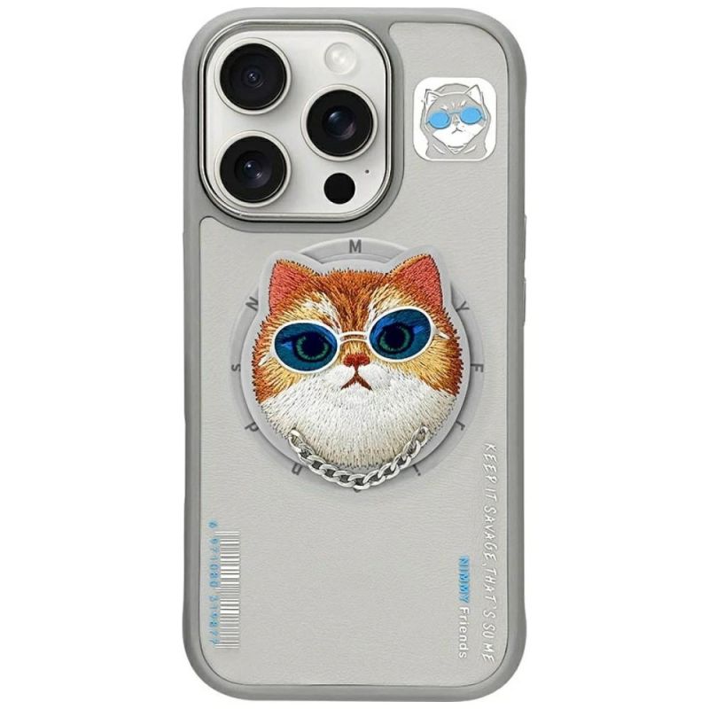 Nimmy Glasses Cool Cat MagSafe Case for iPhone 16 Pro Max - Gray