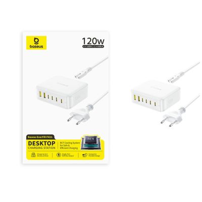 4. Baseus EnerFill FH21 120W Charging Station 4xUSB-C + 2xUSB-A - White