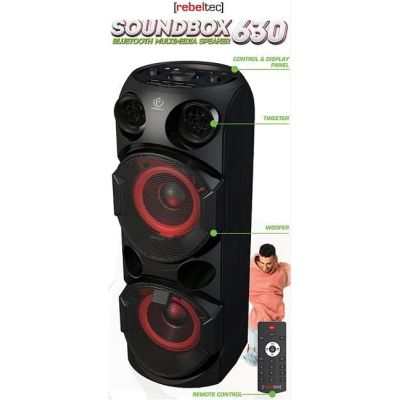 7. Rebeltec SoundBox 630 Portable Bluetooth Stereo Speaker Black, 70W RMS