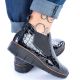 69. Rieker W R474 snakeskin leather ankle boots black