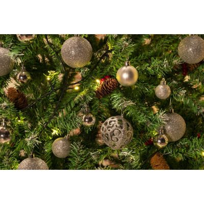 43. DECORATIVE PLASTIC BALL 6CM SET 35 PCS SILVER