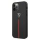 2. Ferrari FEOMSHCP12LBK iPhone 12 Pro Max black/black hardcase Off Track Leather Nylon Stripe