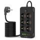 2. Tech-Protect PC6X6 Power Strip 6 Sockets 240V + 3xUSB-A + 3xUSB-C 200cm - Black