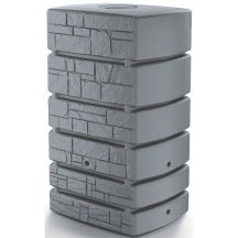 RAINWATER TANK TOWER STONE 350L SMOOTH GRAY