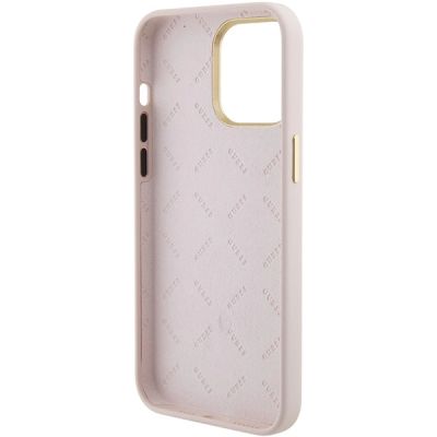 7. Guess Silicone Logo Strass 4G Case for iPhone 15 Pro Max - Pink