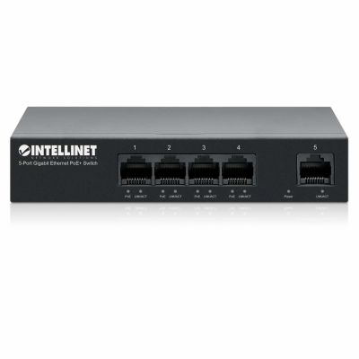 6. Intellinet 561792 Gigabit Ethernet Network Switch (10/100/1000) with PoE Support, Black