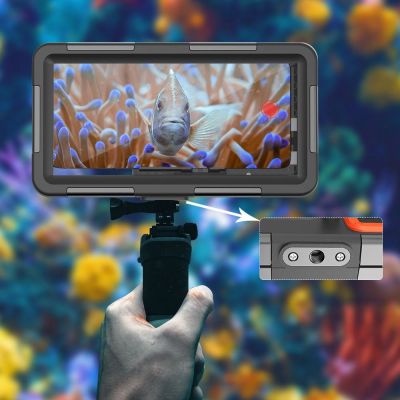 6. Tech-Protect Waterproof Case IPX8 for 4.7-6.7" Smartphones - Black and Orange