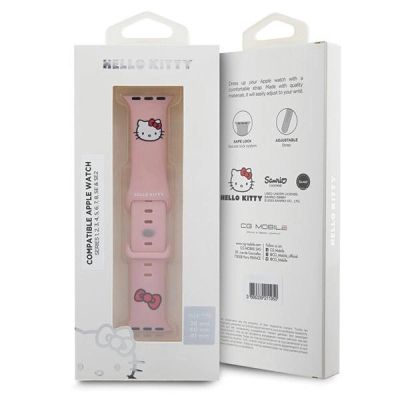 5. Hello Kitty Silicone Kitty Head strap for Apple Watch 38/40/41mm - pink