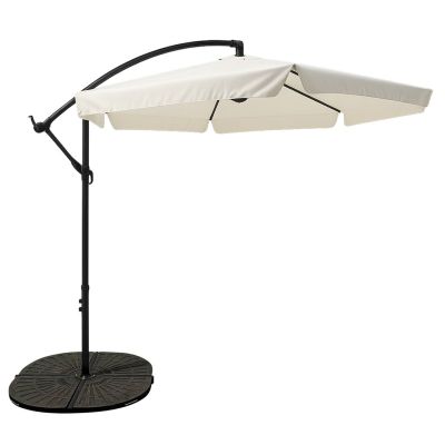 8. Extralink Black Forest Garden Umbrella with Side Panels, Large 3m Beige Cantilever Patio Umbrella with Hexagon Bracket Beige, Black