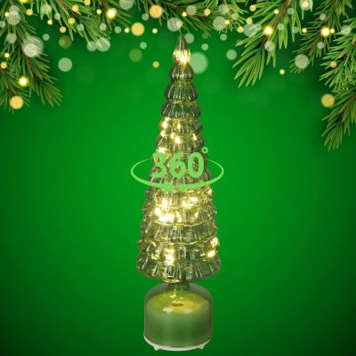 4. DECORATIVE CHRISTMAS TREE GREEN LED 7 CROWNS WARM WHITE 40CM