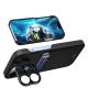 4. Leather Stand Case case for iPhone 14 Plus cover card wallet with stand black