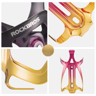 7. Rockbros RKL02 Aluminum Bottle Cage - Red and Gold