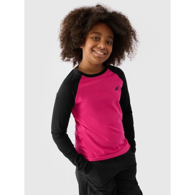 4. Longsleeve regular plain girls 4F Junior 4FJWAW24TLONF291-55S
