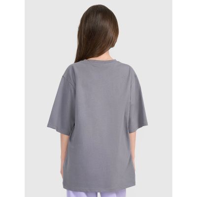 6. Oversized T-shirt with print for girls 4F 4FJRAW25TTSHF3197-22S