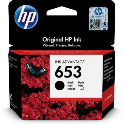 HP Black Ink Cartridge HP 653, HP653=3YM75AE, 360 pages