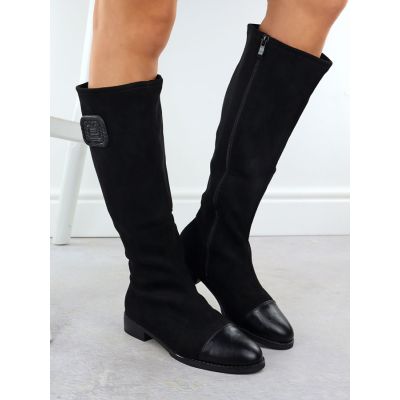 4. Women's black suede boots M.Daszyński MR2251-19