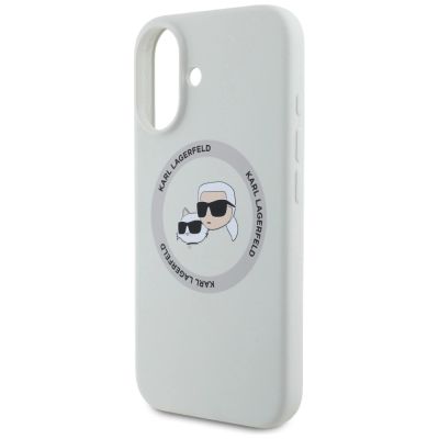 6. Karl Lagerfeld Silicone Double Heads And Circle MagSafe case for iPhone 16 beige