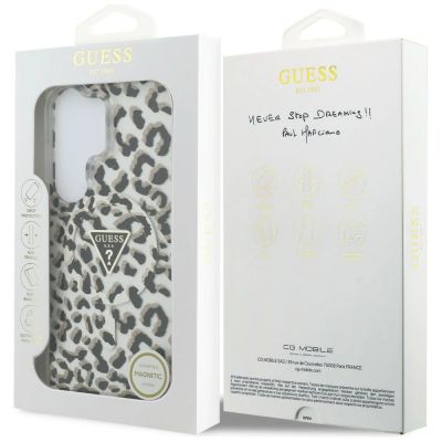 8. Guess IML Leopard Print Triangle MagSafe Case for Samsung Galaxy S26 Ultra - Black