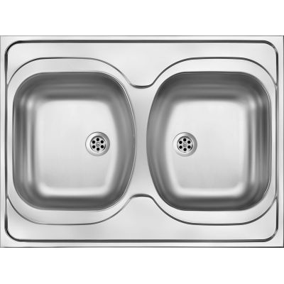 2-bowl steel sink - overlay ZM6
