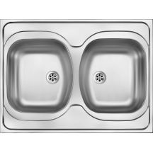 2-bowl steel sink - overlay ZM6