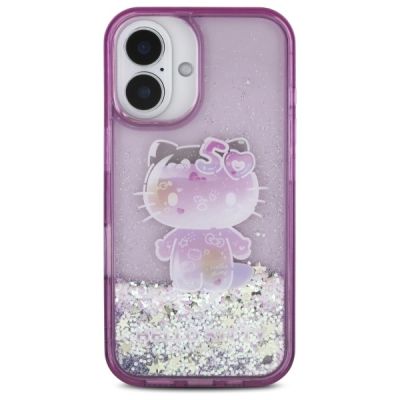 3. Hello Kitty Liquid Glitter 50TH Anniversary Party iPhone 16 Case - Purple