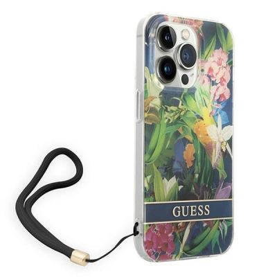 3. Guess GUOHCP14XHFLSB iPhone 14 Pro Max 6.7 "blue / blue hardcase Flower Strap