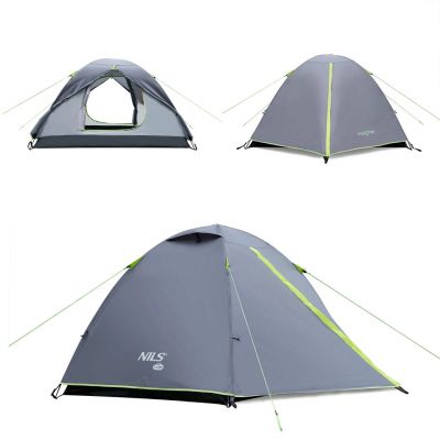 2. NILS CAMP Explorer NC6004 3-person camping tent, gray