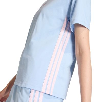 5. Women's adidas Essentials 3-Stripes Cotton T-shirt, light blue KB7119