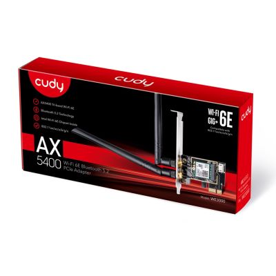 2. CUDY WE3000 AX5400 Wi-Fi 6 + BT 5.2 Intel AX210 PCIe Network Card