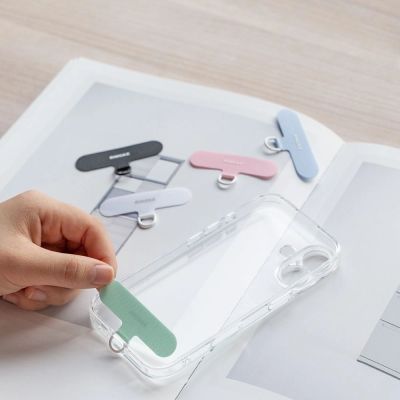 7. Ringke Holder & Puffer Hand Strap Phone Lanyard - Black