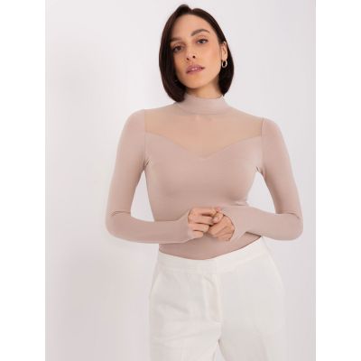 4. Beige viscose blouse BASIC FEEL GOOD (RV-BZ-9203.87P)