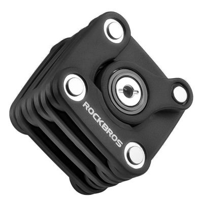 2. Rockbros WD795 Folding Bike Lock with Key - Black