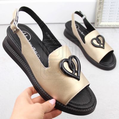 5. Filippo W PAW534B leather wedge sandals, gold