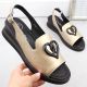 5. Filippo W PAW534B leather wedge sandals, gold