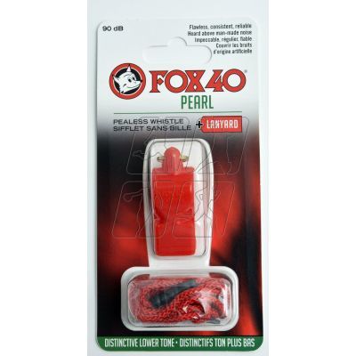 2. Whistle FOX 40 Pearl + string 9703-0108 red