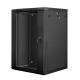 4. Lanberg WF01-6618-10B rack cabinet (18U; 901mm / 600mm / 600 mm; wall-mounted; Glass; 19''; black)