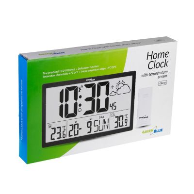 28. GREENBLUE LCD WALL CLOCK EXTRA LARGE, TEMPERATURE, DATE GB218