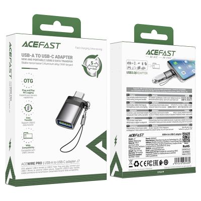 6. Acefast J7 USB-A - USB-C Adapter - Gray