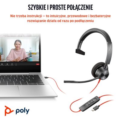 6. Poly Blackwire 3310 Mono Microsoft Teams USB-C Headset