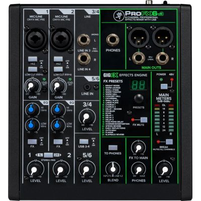 4. Mackie ProFX6v3 - Analog Mixer with USB Interface