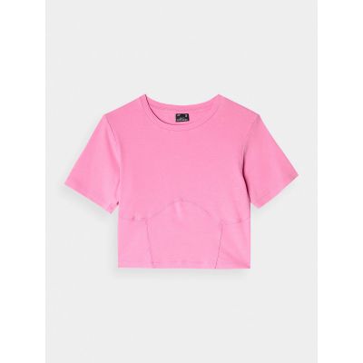 5. Women's crop top slim plain 4F 4FRAW24TTSHF2581-54S