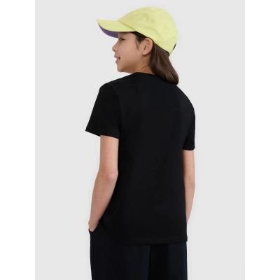 4. Girls' regular printed T-shirt 4F 4FJWSS25TTSHF1871-20S