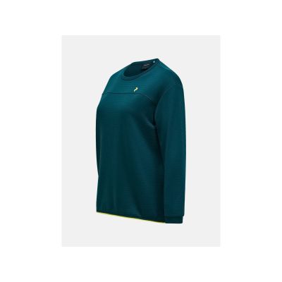 2. Women's PEAK PERFORMANCE W Trail Polartec Power Grid Crew Sweatshirt, Green